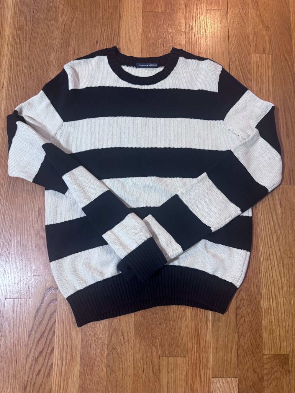 Brandy Melville Navy and Cream Striped Knit Top NWOT